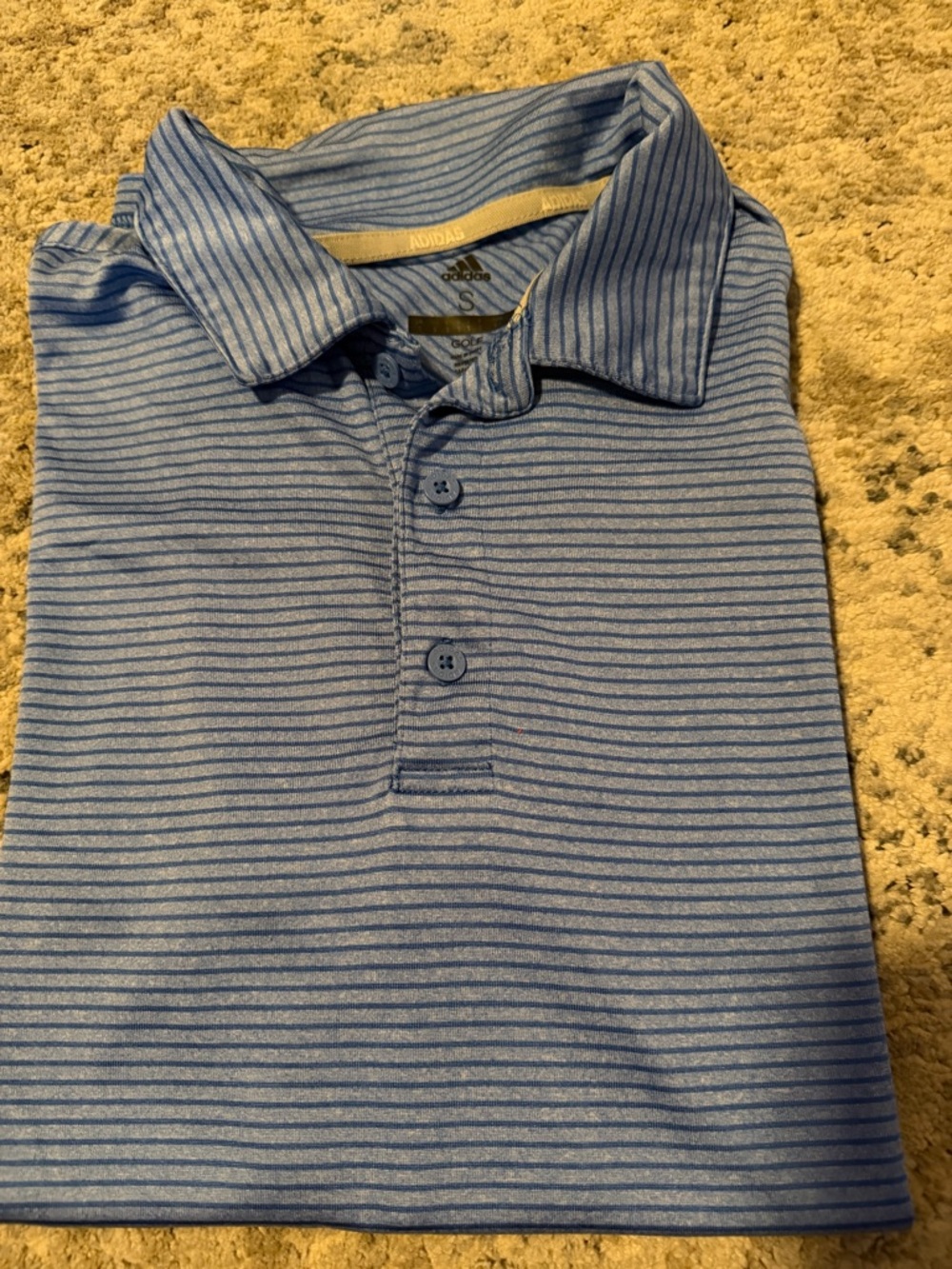 adidas Light Blue & Navy Stripe Polo